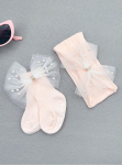 skarpetki niemowlęce, skarpetki z kokardą, opaska niemowlęca, zestaw elegancki dla dziecka, akcesoria dziecięce, ubranka na chrzciny, ubranka na urodziny, eleganckie skarpetki, opaska z perłami, bezuciskowe opaski dla dzieci