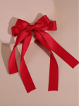 spinka do włosów, czerwona kokarda, satynowa spinka, elegancka spinka, akcesoria do włosów, spinka na wesele, spinka na komunie, ozdoby do włosów, modne akcesoria
