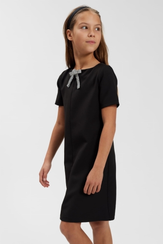 Maribel Black Shine – elegancka czarna sukienka dla dziewczynki