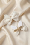 spinki cream dla dziewczynki, eleganckie spinki, akcesoria dla dziewczynki, spinki na specjalne okazje, wysokogatunkowe spinki