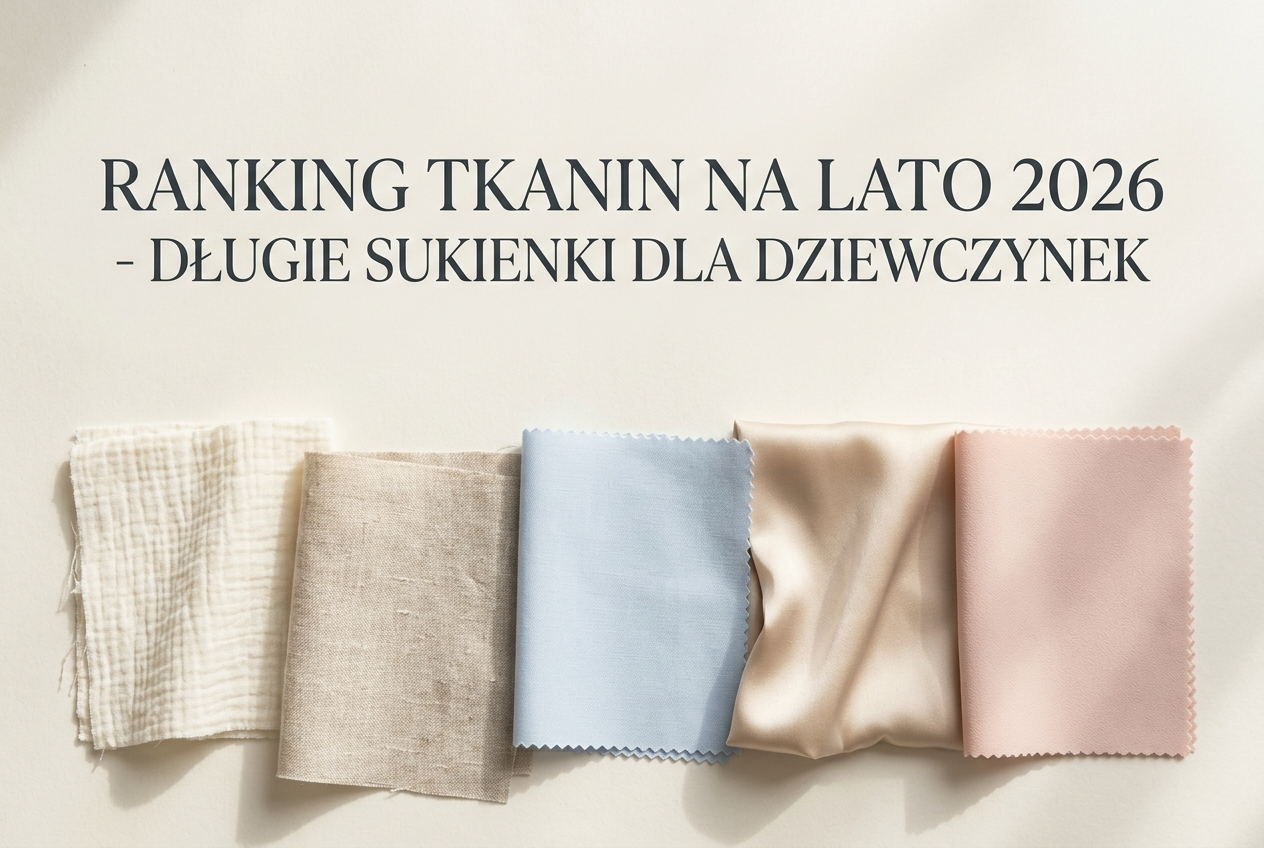 Długie sukienki dla dziewczynek na lato 2026 — ranking tkanin: oddychalność, trwałość i komfort